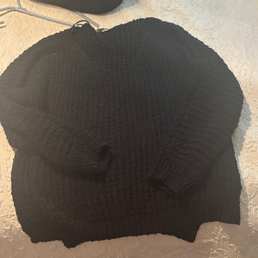 Eesome Black V-Neck Sweater